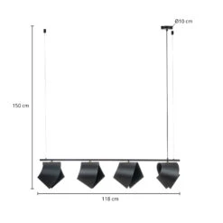 Lucande Mikolay Hängeleuchte, Vierflammig, Schwarz -Lucande 9639778 3