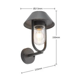 Lucande Olinum Außenwandleuchte, Dunkelgrau -Lucande 9647097 6