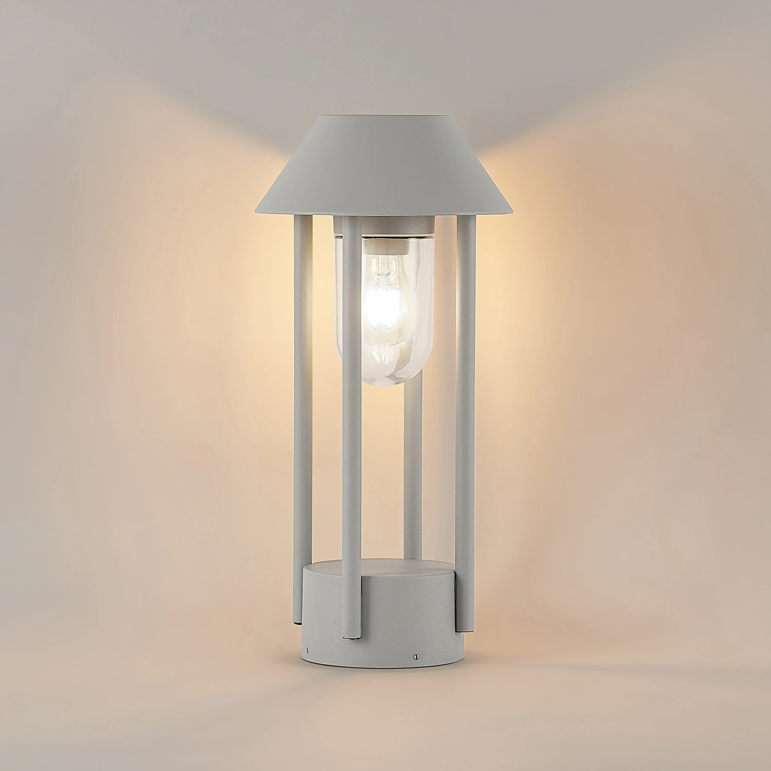 Lucande Olinum Sockelleuchte, Silbergrau 3 Lucande Olinum Sockelleuchte, Silbergrau – Bild 3