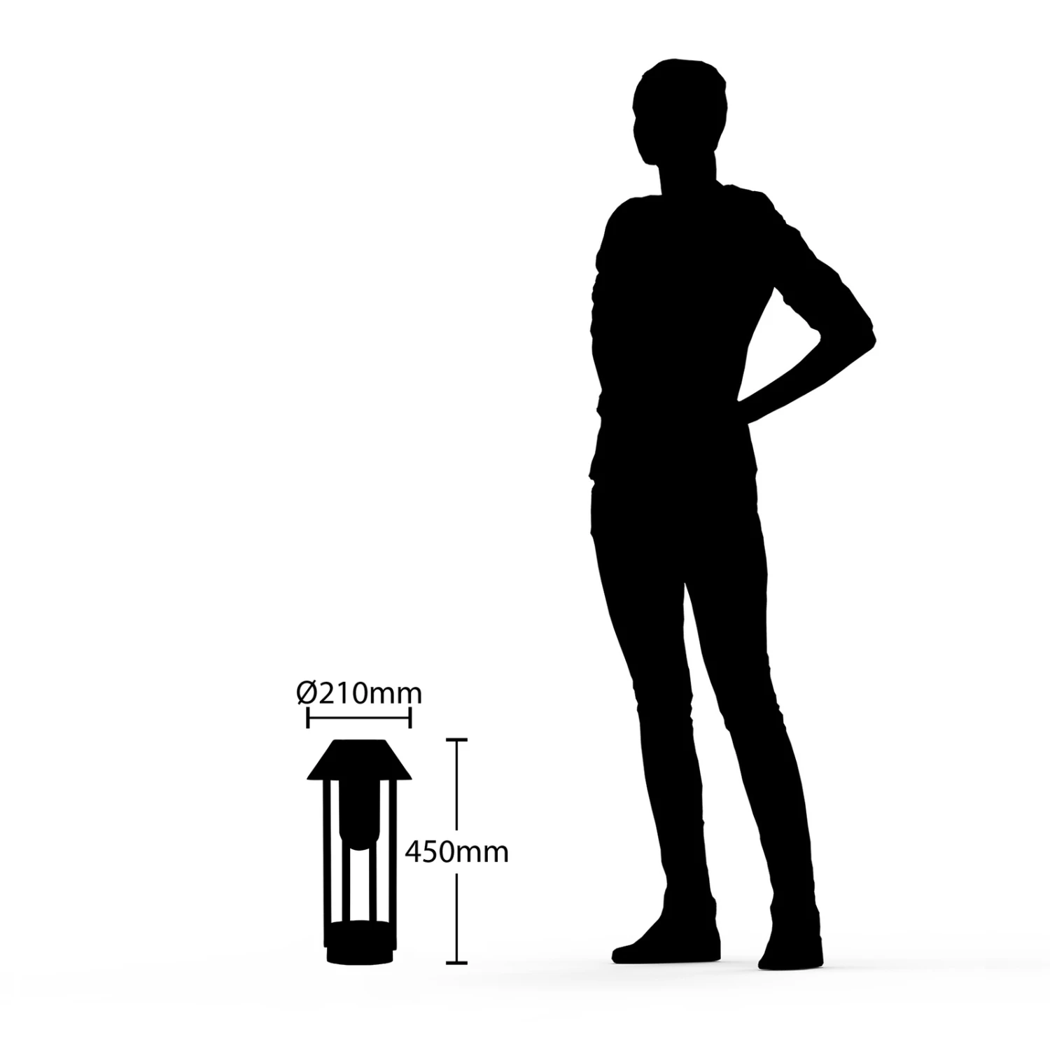 Lucande Olinum Sockelleuchte, Silbergrau 7 Lucande Olinum Sockelleuchte, Silbergrau – Bild 7