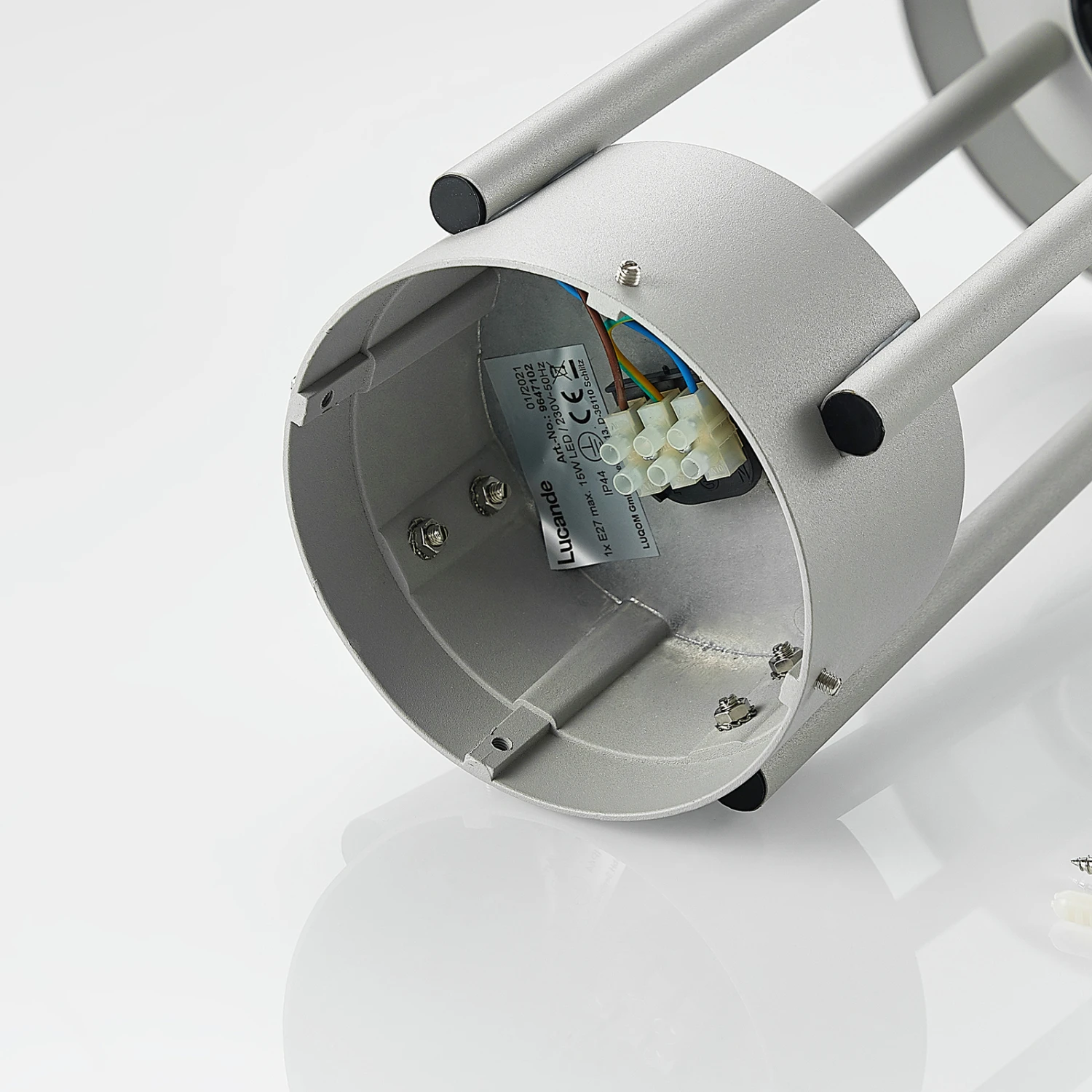 Lucande Olinum Sockelleuchte, Silbergrau 8 Lucande Olinum Sockelleuchte, Silbergrau – Bild 8