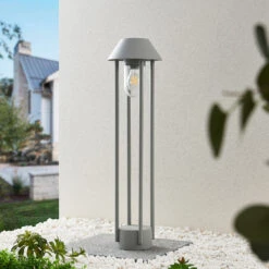 Lucande Olinum Wegeleuchte, Silbergrau -Lucande 9647104 2