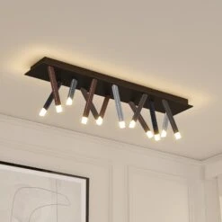 Lucande Stoika LED-Deckenleuchte, Eckig