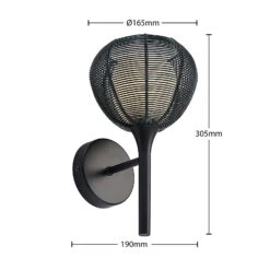 Lucande Tetira Käfig-Wandlampe, Schwarz -Lucande 9920005 7