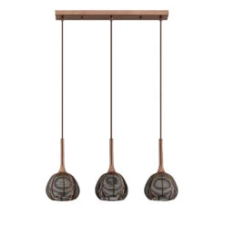 Lucande Tetira Hängelampe, 3-fl., Lang, Braun -Lucande 9920008 5