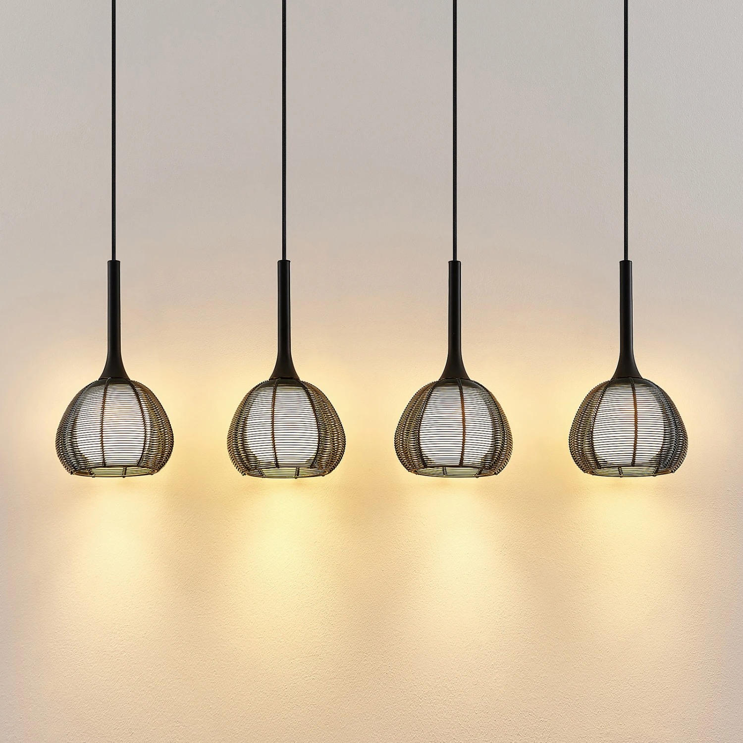 Lucande Tetira Hängelampe, 4-fl., Lang, Schwarz 4 Lucande Tetira Hängelampe, 4-fl., Lang, Schwarz – Bild 4