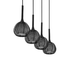 Lucande Tetira Hängelampe, 4-fl., Lang, Schwarz 13 Lucande Tetira Hängelampe, 4-fl., Lang, Schwarz -Lucande 9920009 4