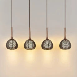 Lucande Tetira Hängelampe, 4-fl., Lang, Braun -Lucande 9920010 2