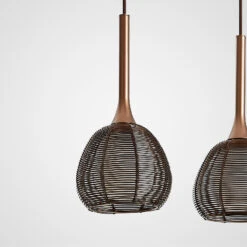 Lucande Tetira Hängelampe, 4-fl., Lang, Braun -Lucande 9920010 4