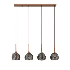 Lucande Tetira Hängelampe, 4-fl., Lang, Braun -Lucande 9920010 5