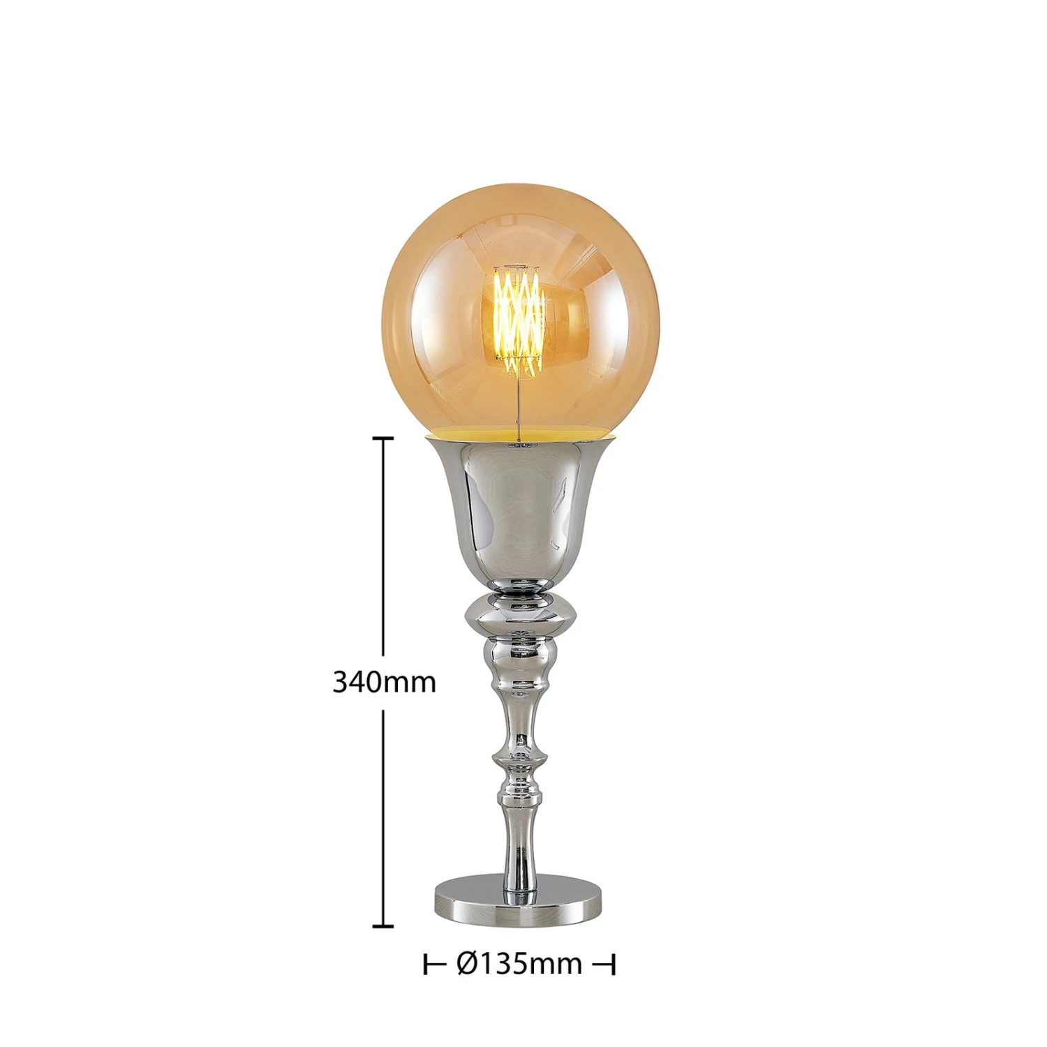 Lucande Gesja Tischleuchte, Schirmlos, Chrom 6 Lucande Gesja Tischleuchte, Schirmlos, Chrom – Bild 6