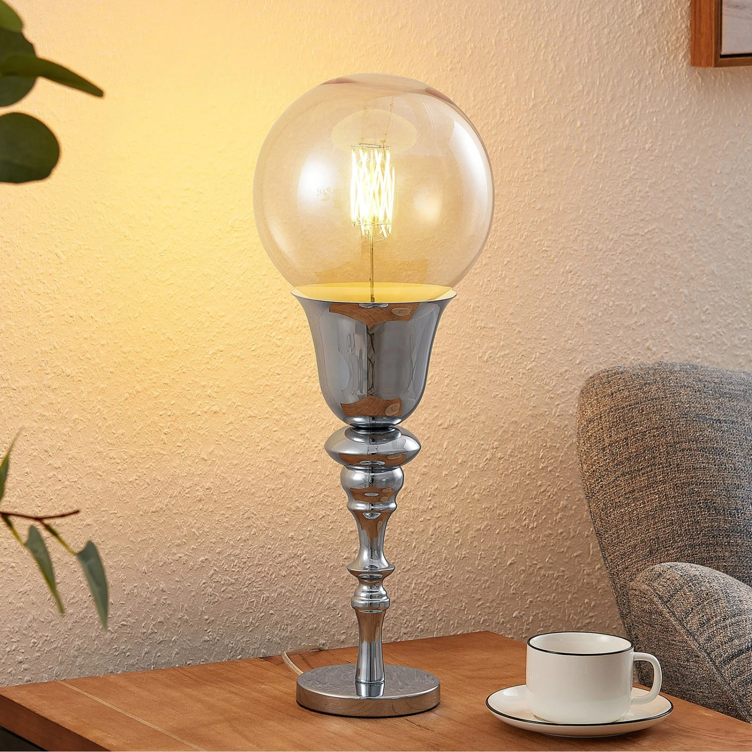 Lucande Gesja Tischleuchte, Schirmlos, Chrom 1 Lucande Gesja Tischleuchte, Schirmlos, Chrom