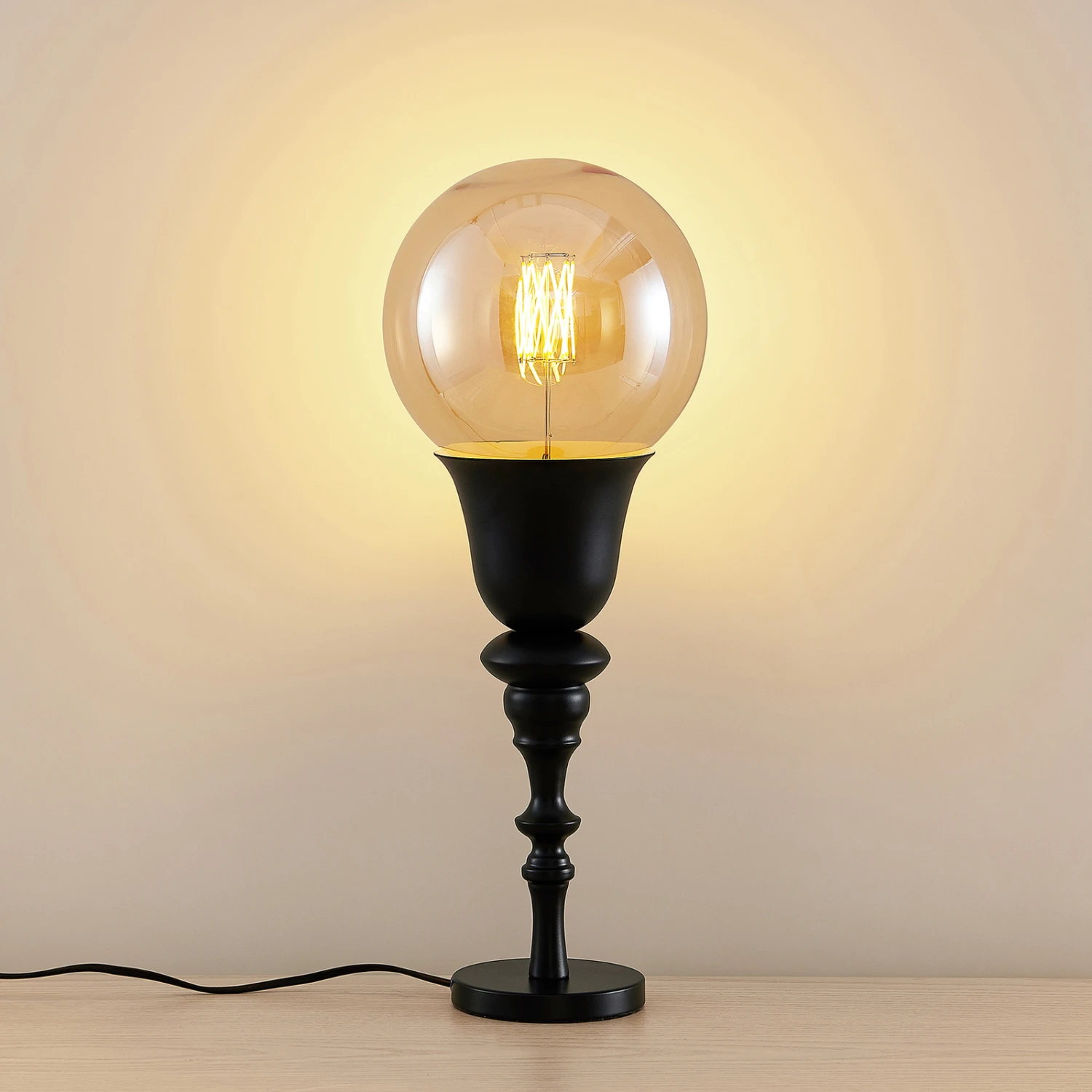 Lucande Gesja Tischleuchte, Schirmlos, Schwarz 3 Lucande Gesja Tischleuchte, Schirmlos, Schwarz – Bild 3