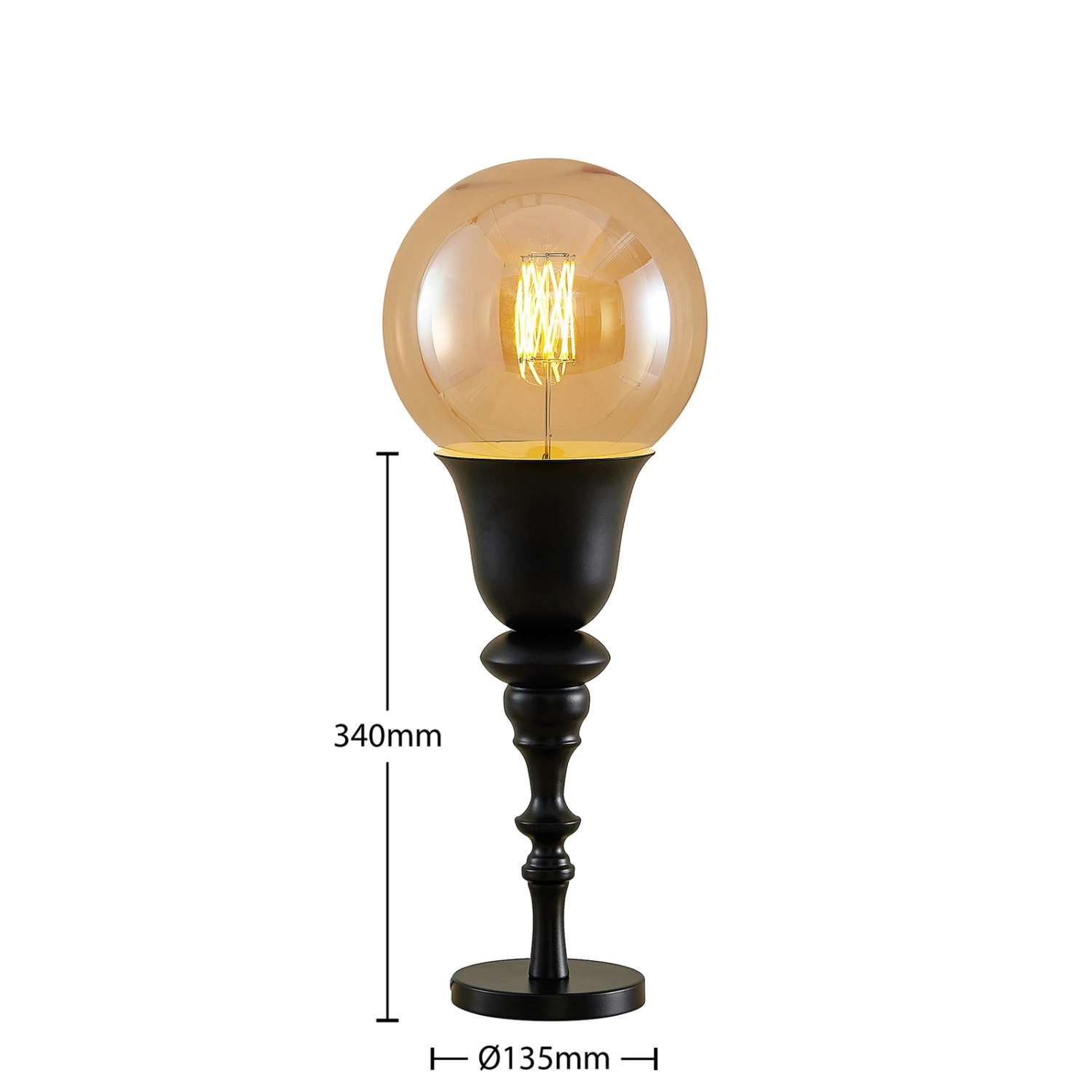 Lucande Gesja Tischleuchte, Schirmlos, Schwarz 6 Lucande Gesja Tischleuchte, Schirmlos, Schwarz – Bild 6