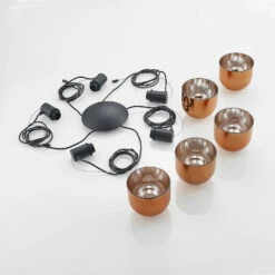 Lucande Serina Hängelampe, Fünfflammig Glas Kupfer -Lucande 9920035 7