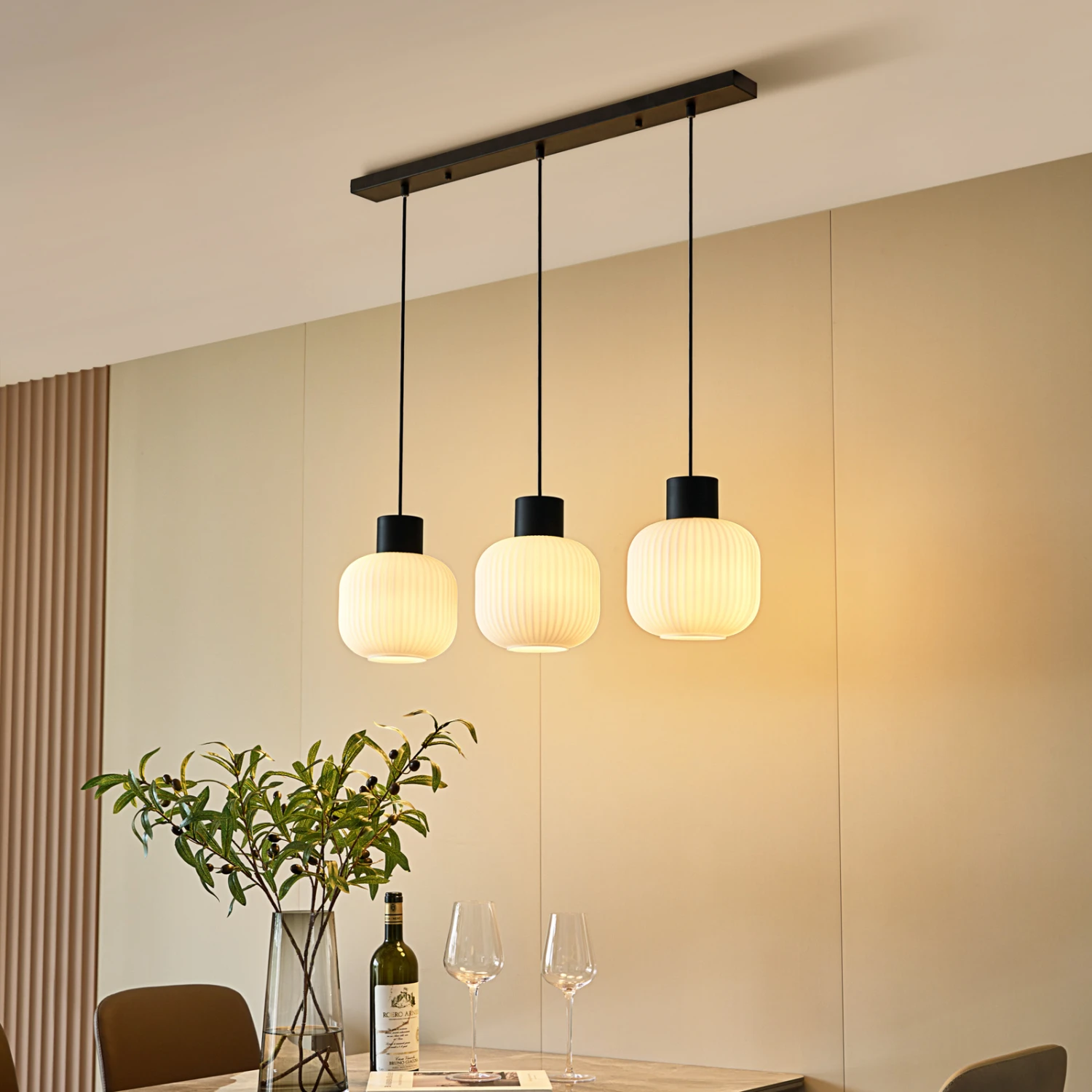 Lucande Lomeris Hängelampe, 3-fl, Lang, Weiß 1 Lucande Lomeris Hängelampe, 3-fl, Lang, Weiß