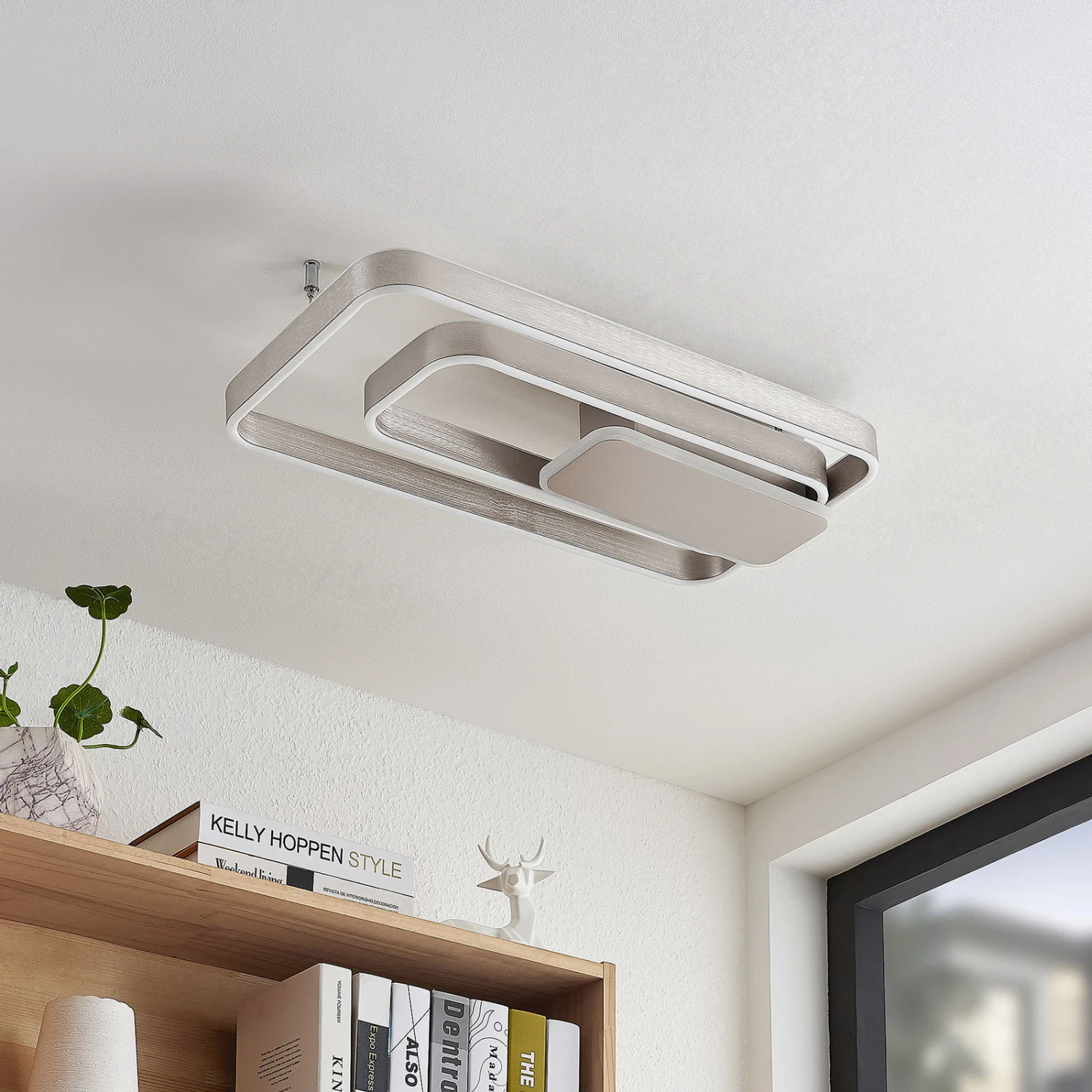 Lucande Kadira LED-Deckenlampe, 60 Cm, Nickel 3 Lucande Kadira LED-Deckenlampe, 60 Cm, Nickel – Bild 3