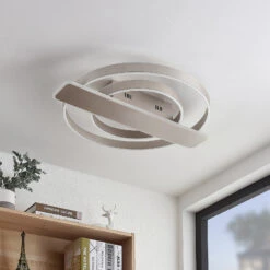 Lucande Linetti LED-Deckenlampe Rund Nickel -Lucande 9922012 2