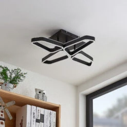 Lucande Quinn LED-Deckenlampe,vierflammig Schwarz -Lucande 9922033 2