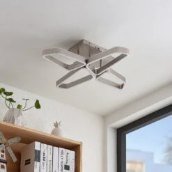 Lucande Quinn LED-Deckenlampe, Vierflammig Nickel -Lucande 9922034 2