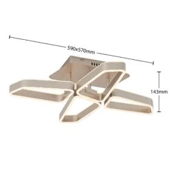 Lucande Quinn LED-Deckenlampe, Vierflammig Nickel -Lucande 9922034 4