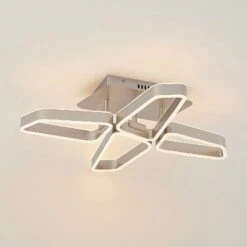 Lucande Quinn LED-Deckenlampe, Vierflammig Nickel -Lucande 9922034 5