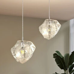 Lucande Valina Glas-Hängeleuchte 2-fl. Dezentral