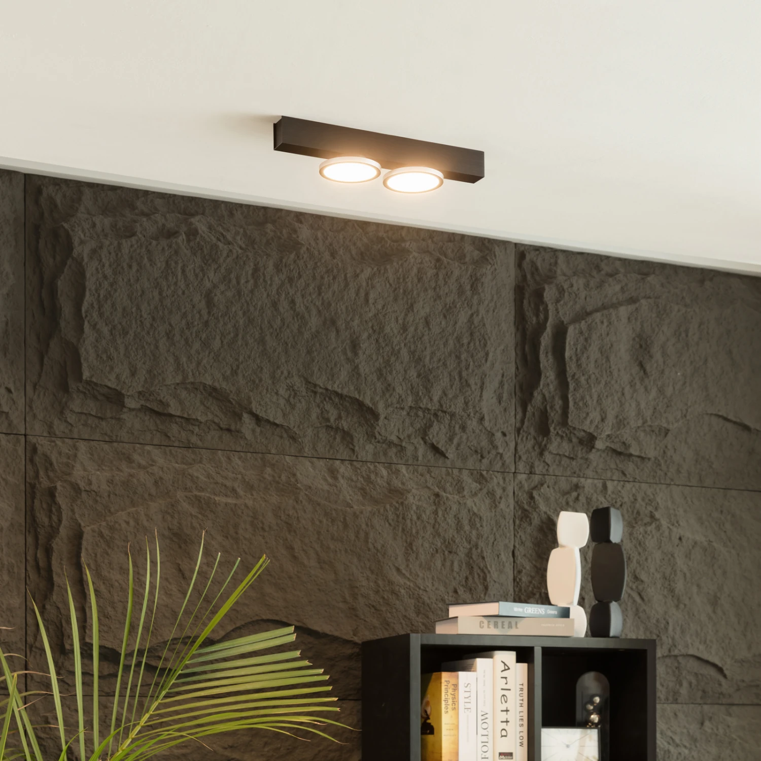 Lucande Kellino Deckenleuchte, 2-flammig, Schwarz 3 Lucande Kellino Deckenleuchte, 2-flammig, Schwarz – Bild 3