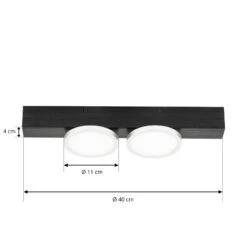 Lucande Kellino Deckenleuchte, 2-flammig, Schwarz 13 Lucande Kellino Deckenleuchte, 2-flammig, Schwarz -Lucande 9951109 4