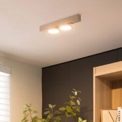 Lucande Kellino Deckenleuchte, 2-flammig, Nickel