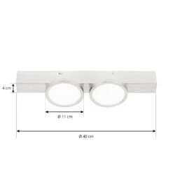 Lucande Kellino Deckenleuchte, 2-flammig, Nickel -Lucande 9951110 4