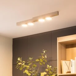 Lucande Kellino Deckenleuchte, 4-flammig, Nickel