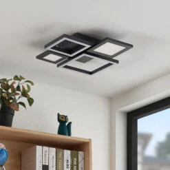 Lucande Narumi LED-Deckenlampe CCT, 38 Cm, Schwarz -Lucande 9956147 2