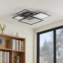 Lucande Narumi LED-Deckenlampe CCT, 75 Cm, Schwarz -Lucande 9956149 2