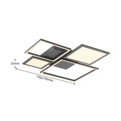 Lucande Narumi LED-Deckenlampe CCT, 75 Cm, Schwarz -Lucande 9956149 5