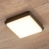 Lucande Amra LED-Außendeckenleuchte, Eckig 17,5 Cm