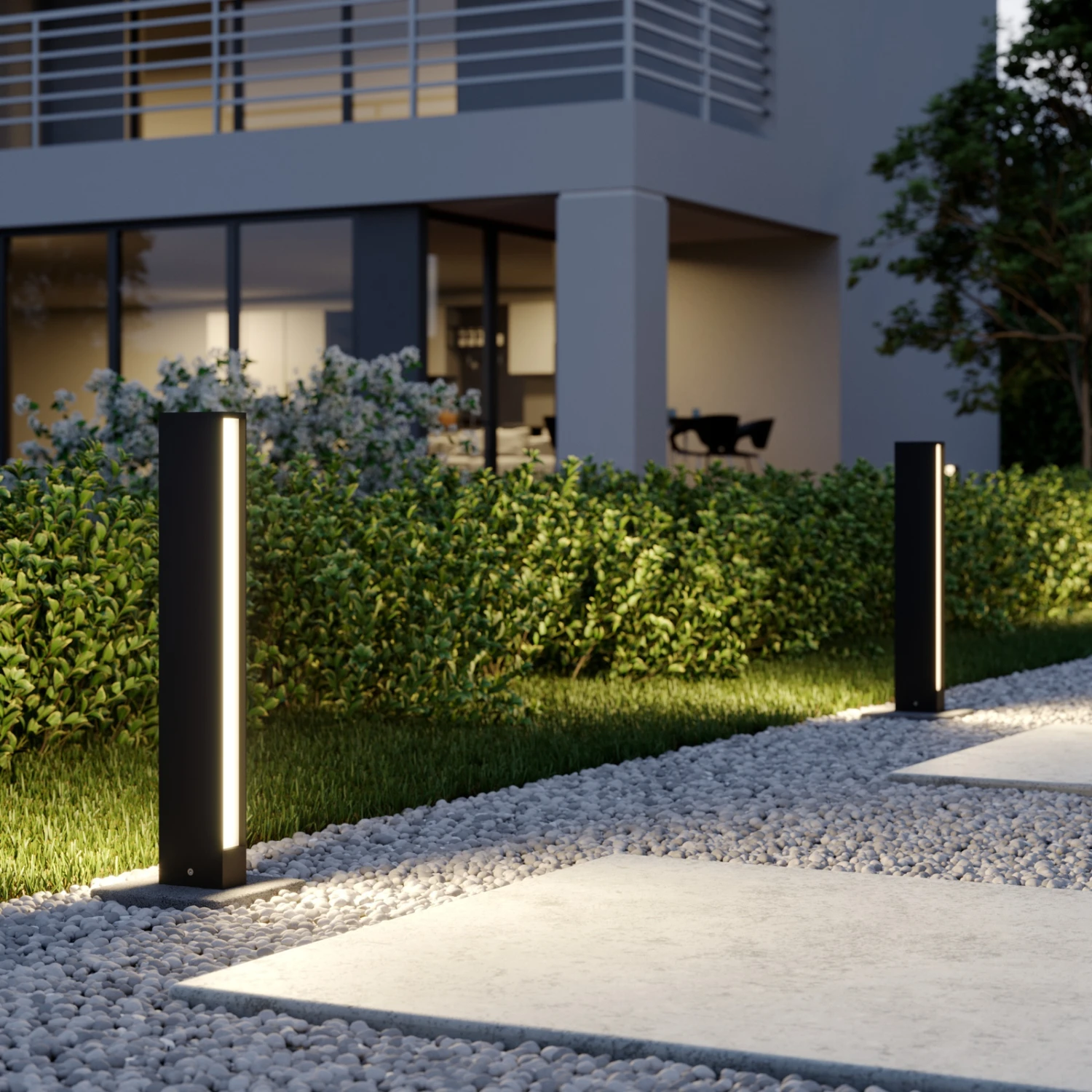 Lucande LED-Wegeleuchte Lirka, Dunkelgrau, 2-flammig 2 Lucande LED-Wegeleuchte Lirka, Dunkelgrau, 2-flammig – Bild 2