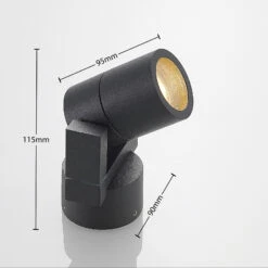 Lucande Außenwandstrahler Kavuna, Dunkelgrau, IP54, Rund -Lucande 9969117 3