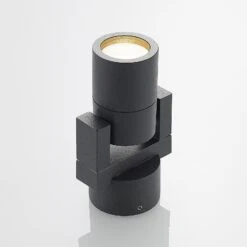 Lucande Außenwandstrahler Kavuna, Dunkelgrau, IP54, Rund -Lucande 9969117 4