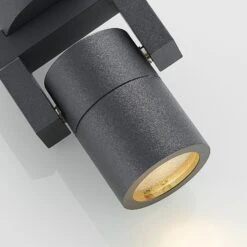 Lucande Außenwandstrahler Kavuna, Dunkelgrau, IP54, Rund -Lucande 9969117 7