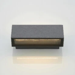 Lucande LED-Außenwandleuchte Oliver, Dunkelgrau, 18 Cm -Lucande 9969126 5