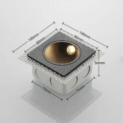 Lucande LED-Wandeinbauleuchte Pordis, IP65, Eckig -Lucande 9969135 3