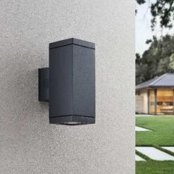 Lucande Stani Außenwandleuchte, E27, 2-flammig -Lucande 9969157 4