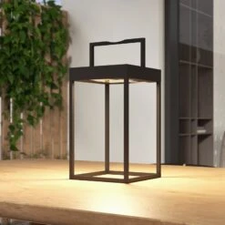 Lucande Lynzy LED-Solarleuchte, Schwarz, 38,3 Cm