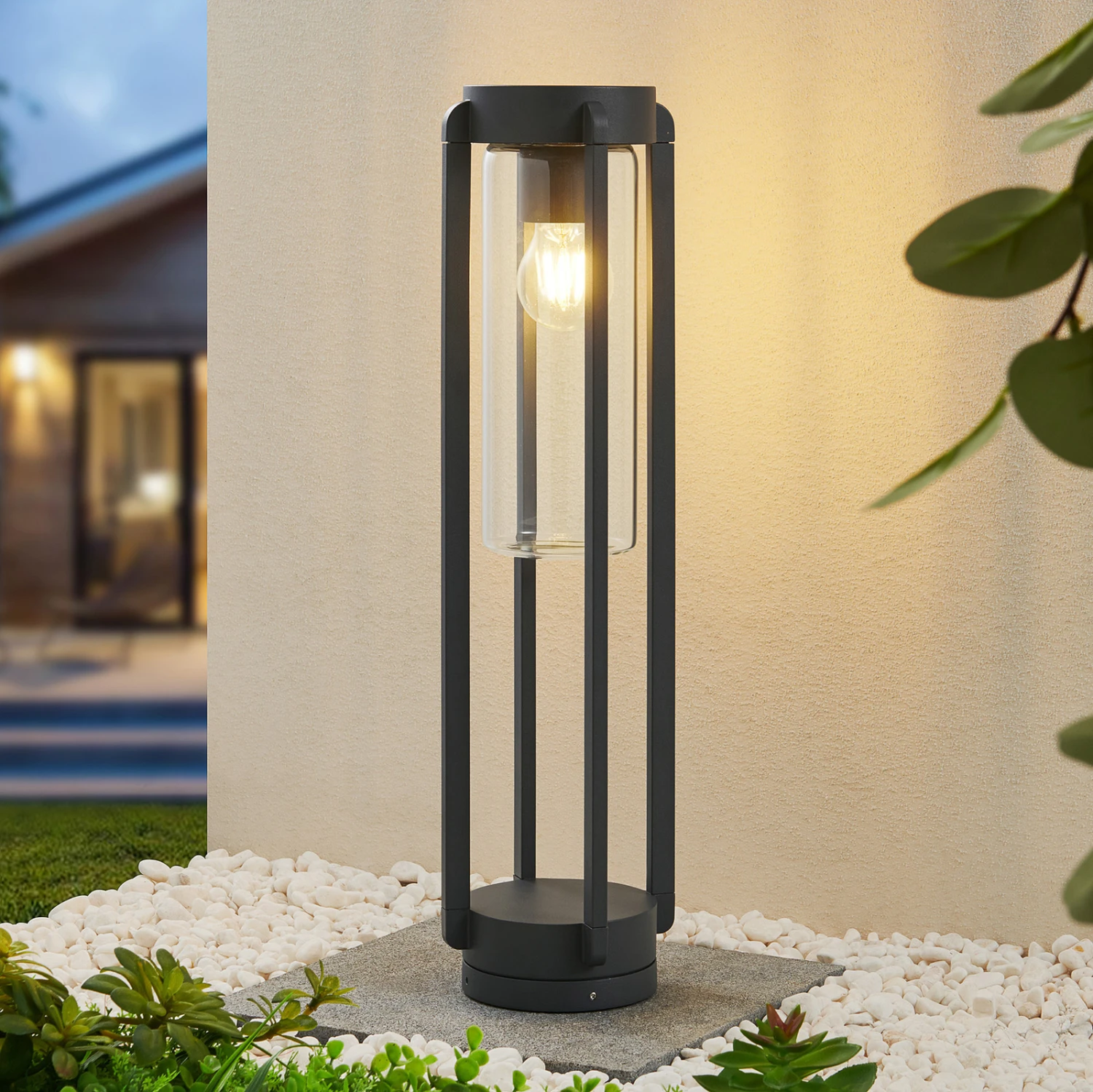 Lucande Tiras Sockelleuchte, Dunkelgrau, 56 Cm 1 Lucande Tiras Sockelleuchte, Dunkelgrau, 56 Cm