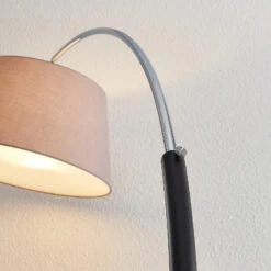 Lucande Bogen-Stehleuchte Evelyna Mit Stoffschirm -Lucande 9976110 7