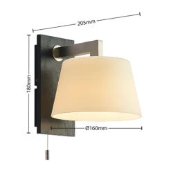 Lucande Rhea Wandleuchte Mit Schwarzem Holz -Lucande 9976132 5