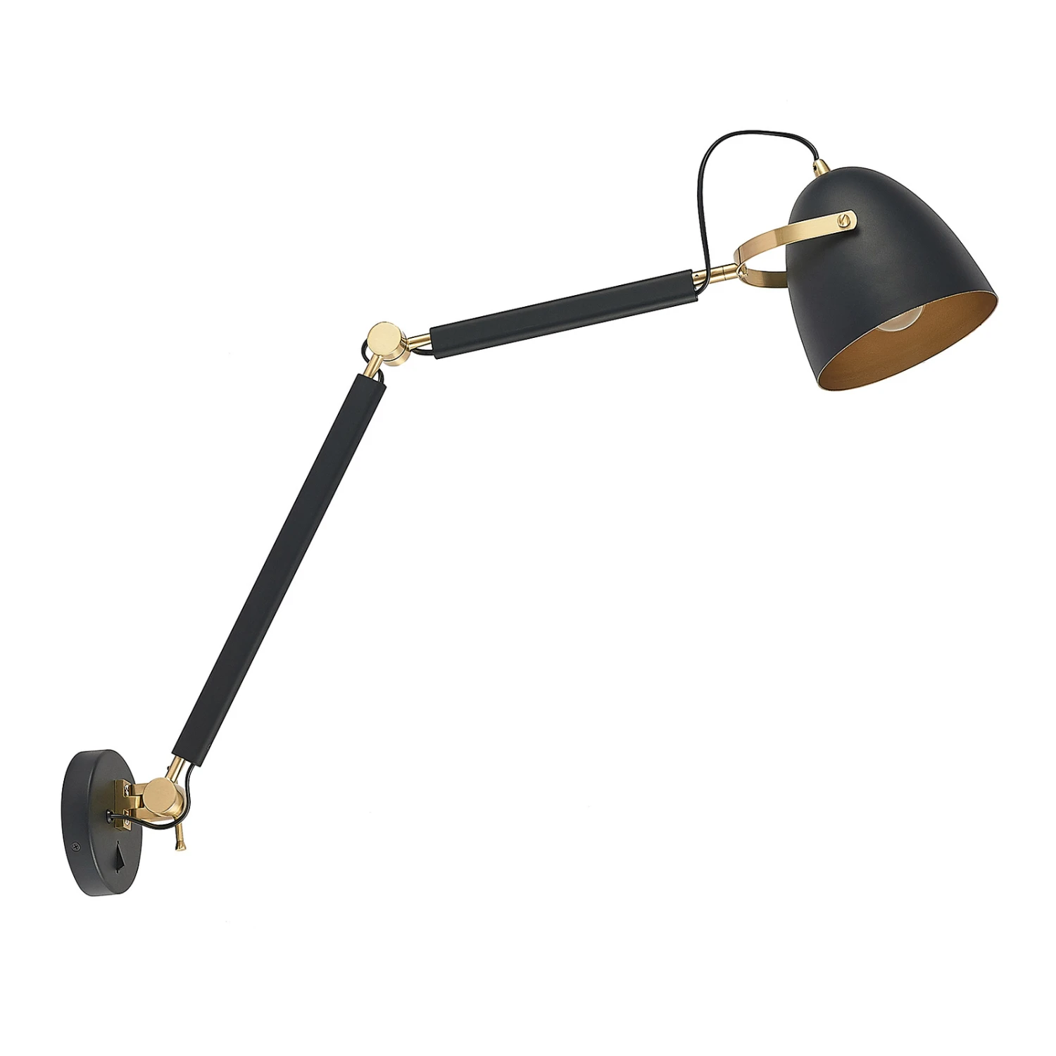 Lucande Nordin Wandlampe Schwarz/gold, Ausziehbar 4 Lucande Nordin Wandlampe Schwarz/gold, Ausziehbar – Bild 4