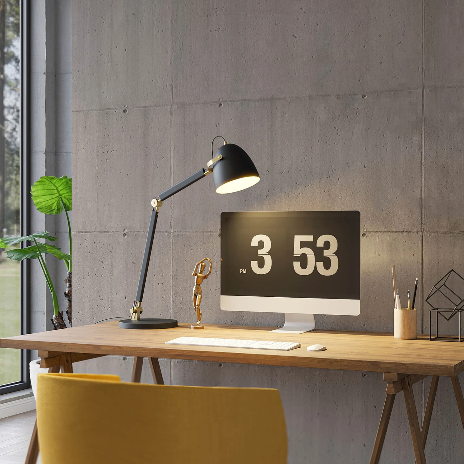 Lucande Nordin Tischlampe Schwarz/gold Verstellbar 2 Lucande Nordin Tischlampe Schwarz/gold Verstellbar – Bild 2