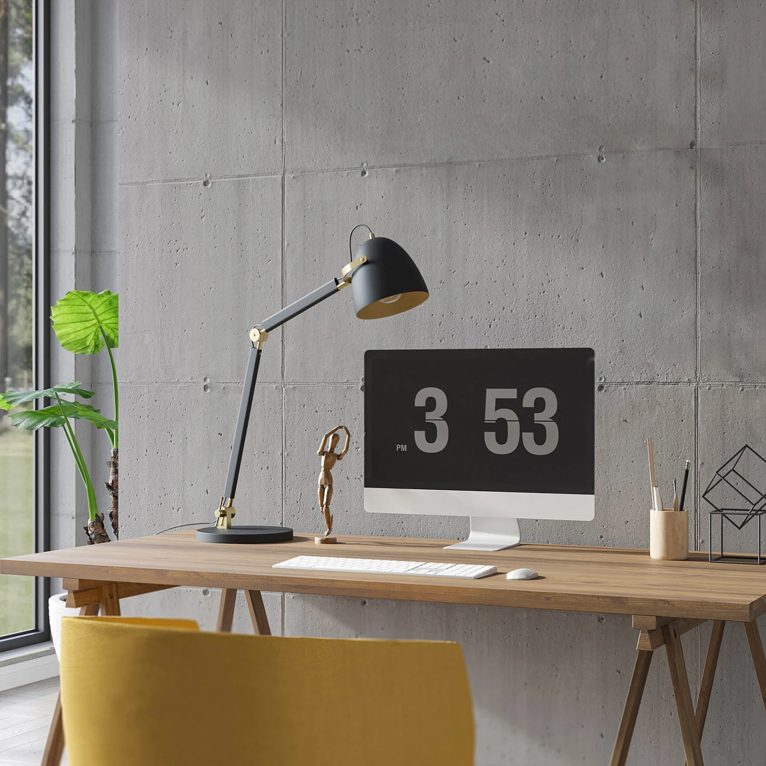 Lucande Nordin Tischlampe Schwarz/gold Verstellbar 3 Lucande Nordin Tischlampe Schwarz/gold Verstellbar – Bild 3